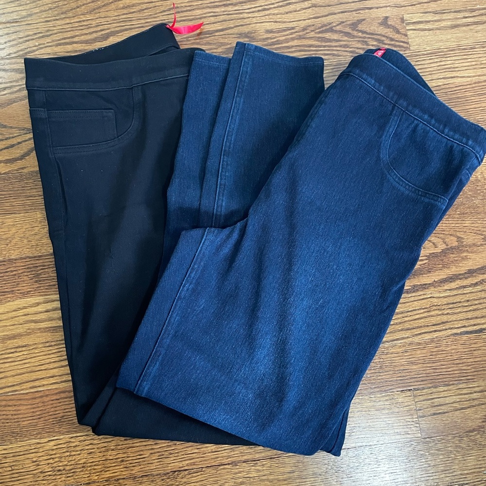 SPANX Black and Blue Skinny Pants
